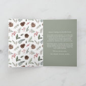 Holly Berry Kerstmis Moderne Drie Foto Feestdagen Kaart (Binnen)