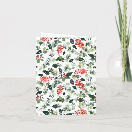 Holly Berry Kerstmis Tree Corporate Greeting Feestdagen Kaart (Achterkant)