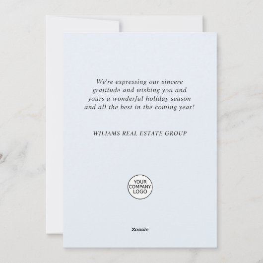 Holly Berry Kerstmis Tree Corporate Greeting Feestdagenkaart (Achterkant)