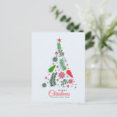 Holly Berry Kerstmis Tree Corporate Greeting Feestdagenkaart (Staand voorkant)