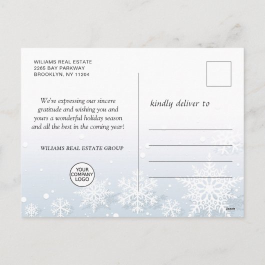 Holly Berry Kerstmis Tree Corporate Greeting Feestdagenkaart (Achterkant)