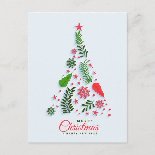 Holly Berry Kerstmis Tree Corporate Greeting Feestdagenkaart (Voorkant)