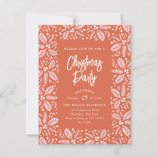  Holly Berry kerstparty Red Kaart (Voorkant)