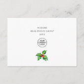 Holly Berry Kerstvakantie Zakelijk  Bedankkaart (Achterkant)