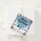 Holly & Berry Krans Blauw Snowy Forest Kerstmis Bedankjes Labels (In situ)