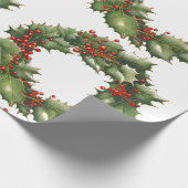 Holly Berry krans inpakpapier (Hoek)