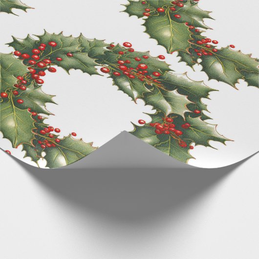 Holly Berry krans inpakpapier (Hoek)