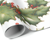 Holly Berry krans inpakpapier (Rol Hoek)