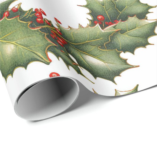 Holly Berry krans inpakpapier (Rol Hoek)