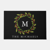 Holly Berry krans Kerstmis Deurmat (Voorkant)