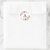 Holly Berry Krans Monogram Letter Ronde Sticker (Tas)