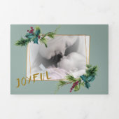Holly Berry Lijst 4 Foto Trifold Christmas Kaart (Cover)