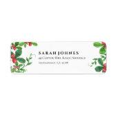 Holly berry Merry Christmas retouradres Etiket (Voorkant)