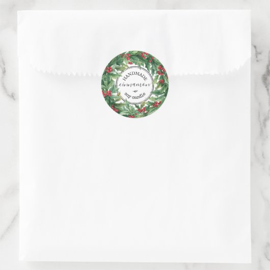 Holly Berry mistletoe Script Product Label (Tas)