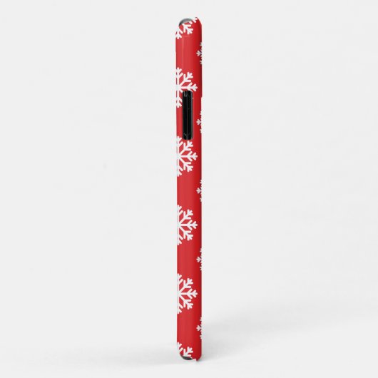 Holly Berry on Red White Snowflakes Pattern Case-Mate iPhone Case (Achterkant/rechts)