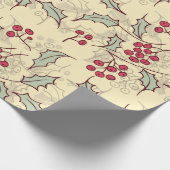 Holly berry-ontwerp cadeaupapier (Hoek)