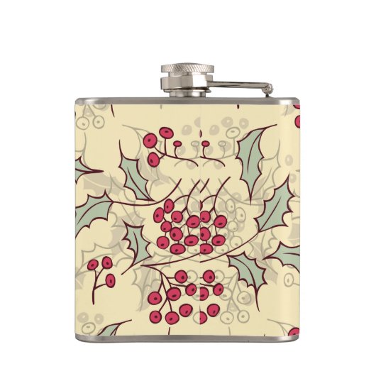 Holly berry-ontwerp heupfles (Achterkant)