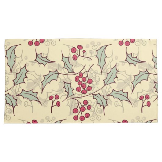 Holly berry-ontwerp kussensloop (Voorkant-Rechts)