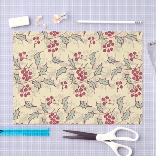 Holly berry-ontwerp tissuepapier (Craft)