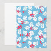 Holly berry op blauw (Voorkant / Achterkant)
