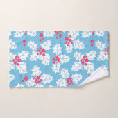 Holly berry op blauw bad handdoek (Handdoek)