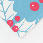 Holly berry op blauw fleece deken (Hoek)