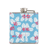 Holly berry op blauw heupfles (Achterkant)