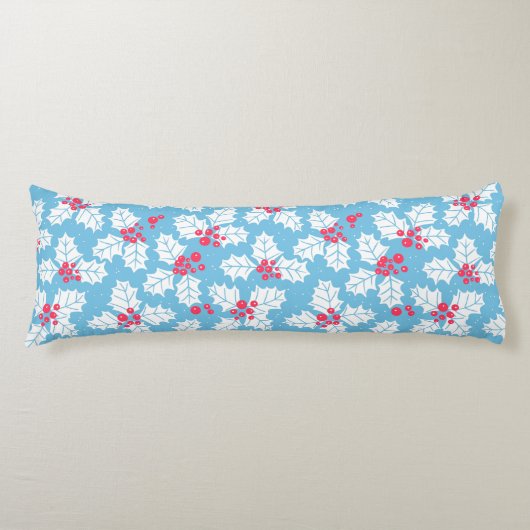 Holly berry op blauw lichaamskussen (Voorkant)