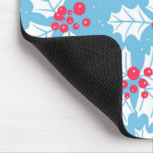 Holly berry op blauw muismat (Hoek)