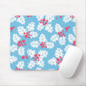 Holly berry op blauw muismat (Met muis)