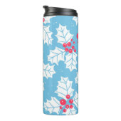 Holly berry op blauw thermosbeker (Geroteerd rechts)
