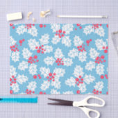 Holly berry op blauw tissuepapier (Craft)