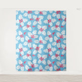 Holly berry op blauw wandkleed (Voorkant)