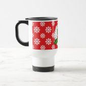 Holly Berry op Red White Snowflakes Pattern Reisbeker (Links)