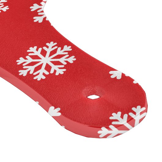 Holly Berry op Red White Snowflakes Pattern Snijplank (Hoek)