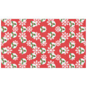 Holly Berry op Red White Snowflakes Pattern Tafelkleed (Voorkant (Horizontaal))