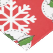 Holly Berry op Red White Snowflakes Pattern Tafelkleed (Gekanteld)