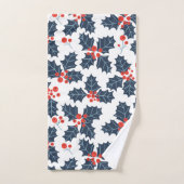 Holly berry op wit bad handdoek (Handdoek)