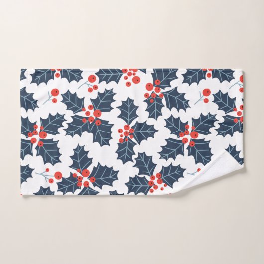 Holly berry op wit bad handdoek (Handdoek)