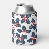Holly berry op wit blikjeskoeler (Blikje Voorkant)