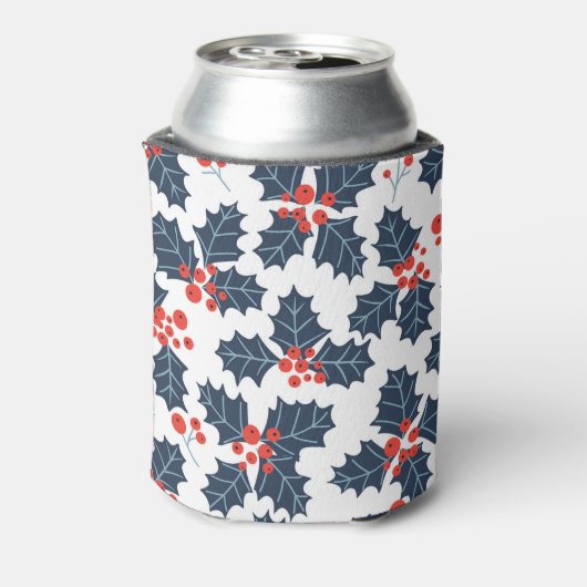 Holly berry op wit blikjeskoeler (Blikje Achterkant)