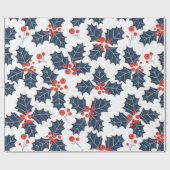 Holly berry op wit cadeaupapier (Vlak)