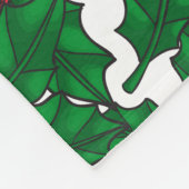 Holly berry op wit fleece deken (Hoek)
