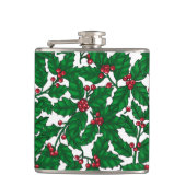 Holly berry op wit heupfles (Voorkant)