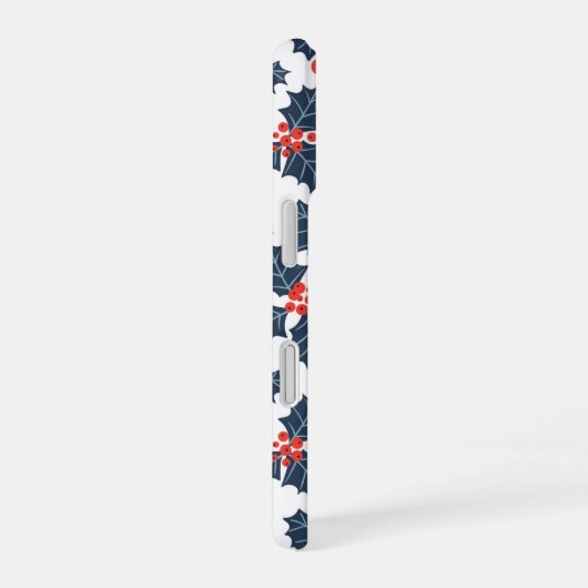 Holly berry op wit iPhone 16 hoesje (Rechterkant)