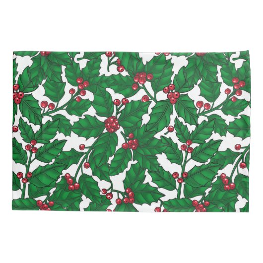 Holly berry op wit kussensloop (Achterkant)