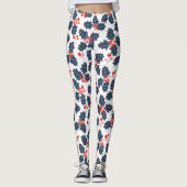 Holly berry op wit leggings (Voorkant)