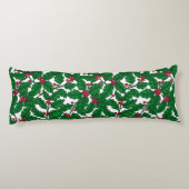 Holly berry op wit lichaamskussen (Achterkant)