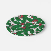 Holly berry op wit papieren bordje (Gekanteld)