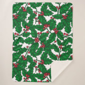 Holly berry op wit sherpa deken (Voorkant)